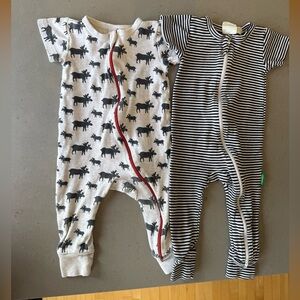 Charming Moose and Striped Kids Onesies/Sleepers